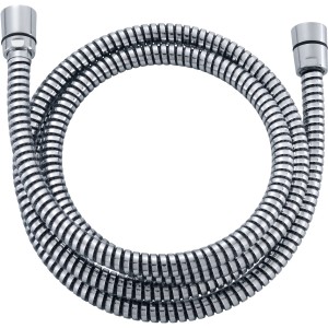 Duschschlauch, 200 cm, Schwarz-Chrom mit Drehanschluss, flexibel und verdrillungsfrei.