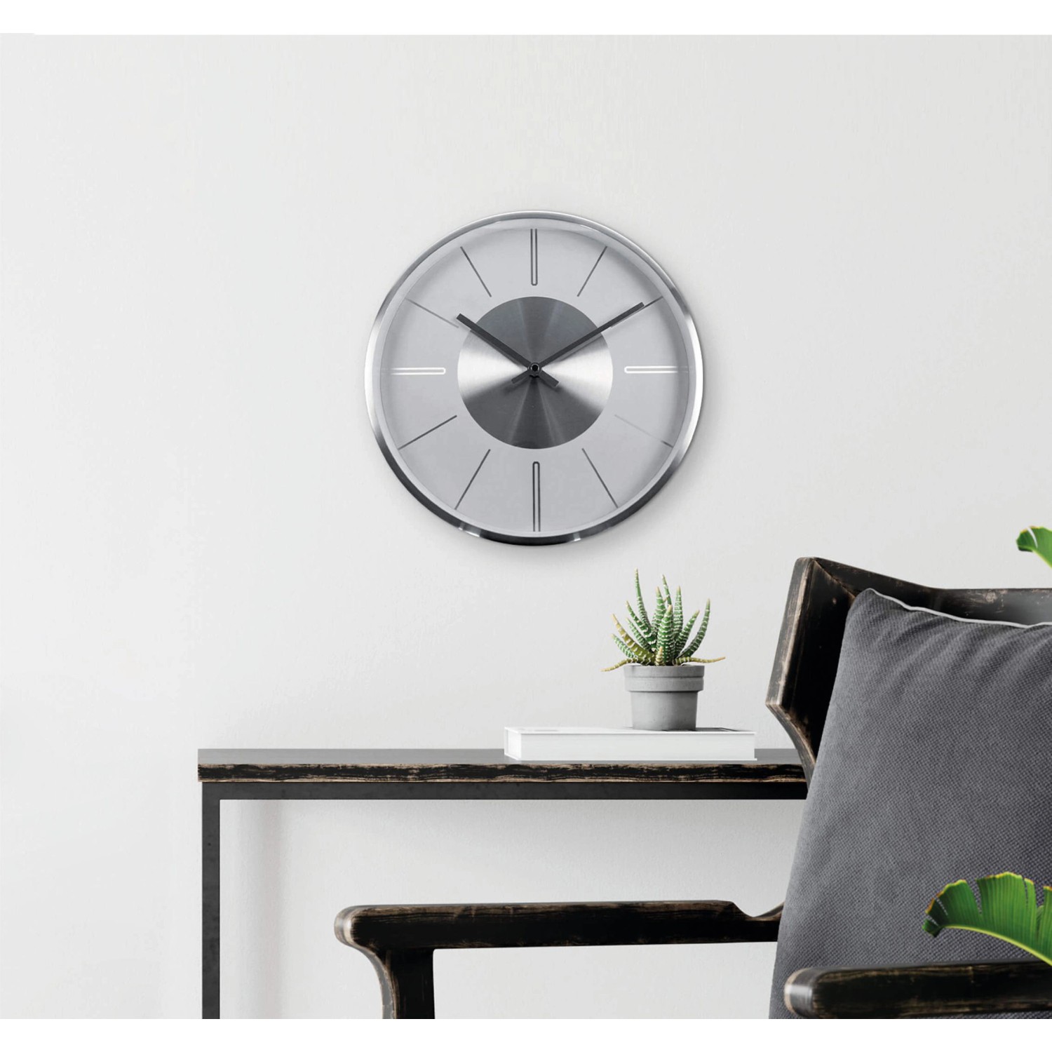 Wall-Art Wanduhr Modern Aluminium Ø 30 cm Silber kaufen bei OBI
