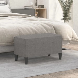 Dunkelgraue vidaXL Sitzbank aus Stoff, 70x35x41 cm, geeignet als Schuhbank oder Fußhocker.