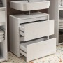 Vicco Waschbeckenunterschrank Majest, weiß/hochglanz, mit zwei offenen Schubladen.