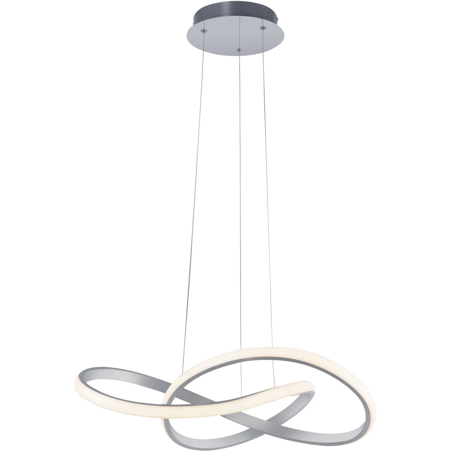 Moderne LED-Pendelleuchte Maria aus Aluminium, 57x120cm, dimmbar, warmweißes Licht für Wohnräume.