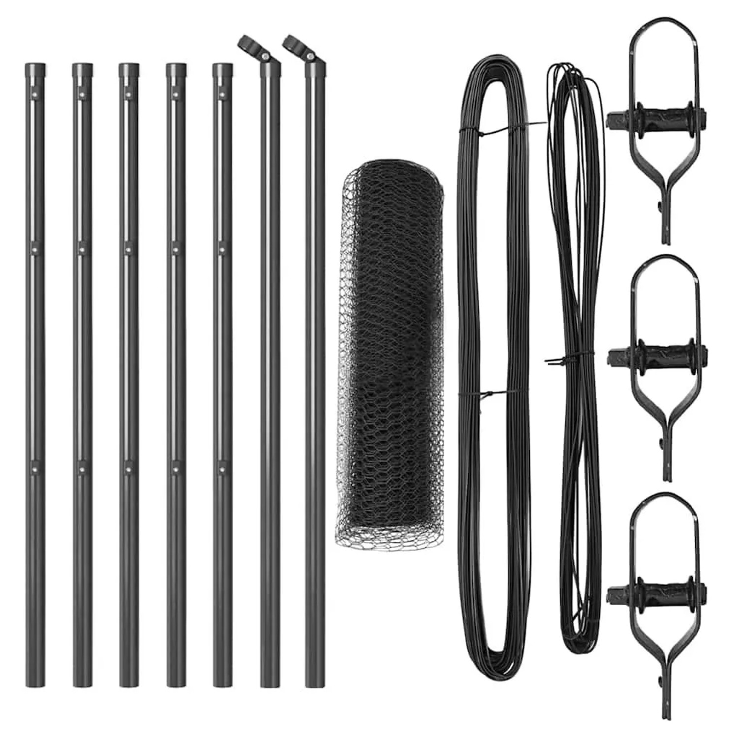 vidaXL Zaunpfosten Grau 10 x 0,8 m 13 mm Maschen Stahl und PVC 3352773 günstig online kaufen