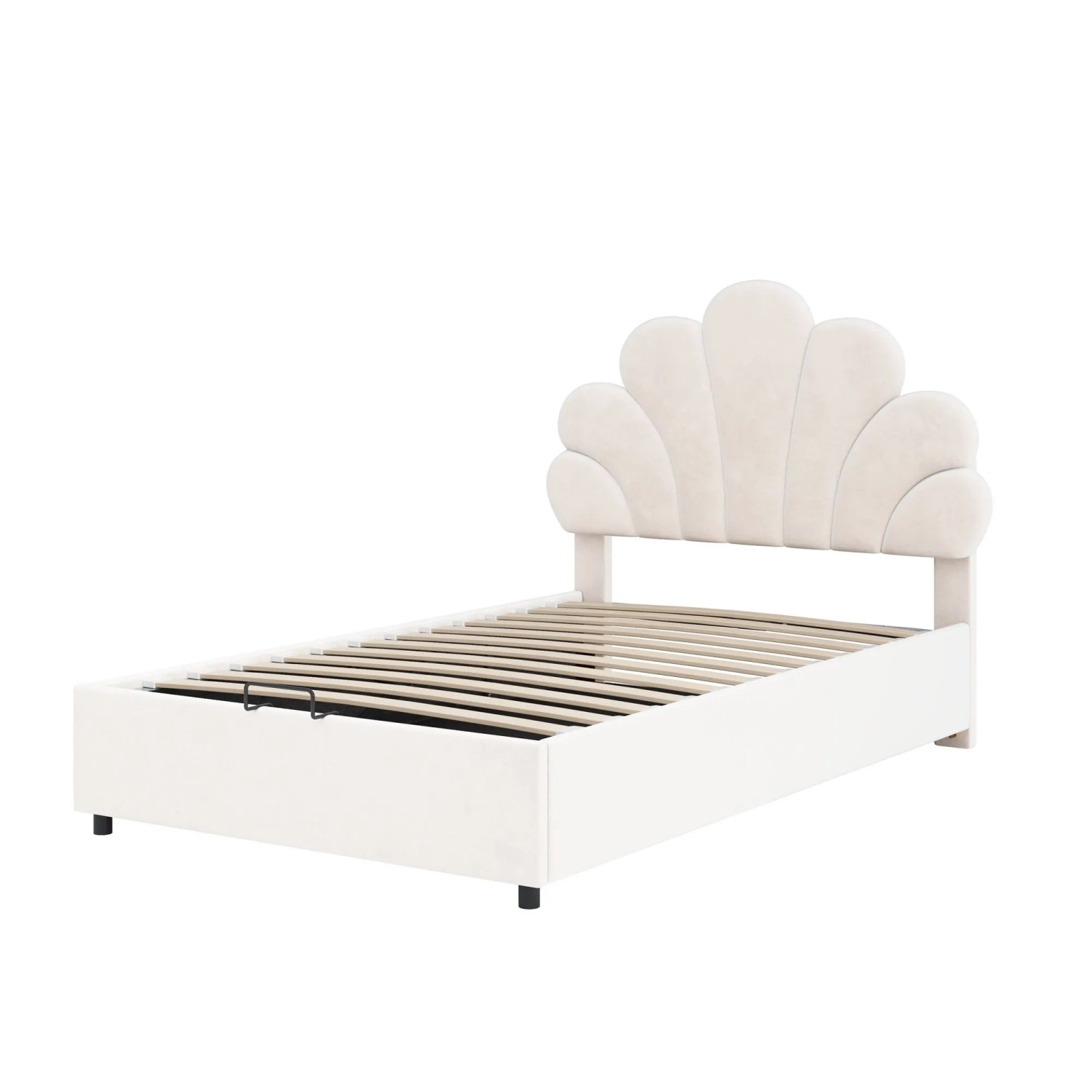 Okwish Polsterbett 90×200 Kinderbett Mit Höhenverstellbarem Kopfteil Und Hydraulischem Stauraum Ohne Matratze