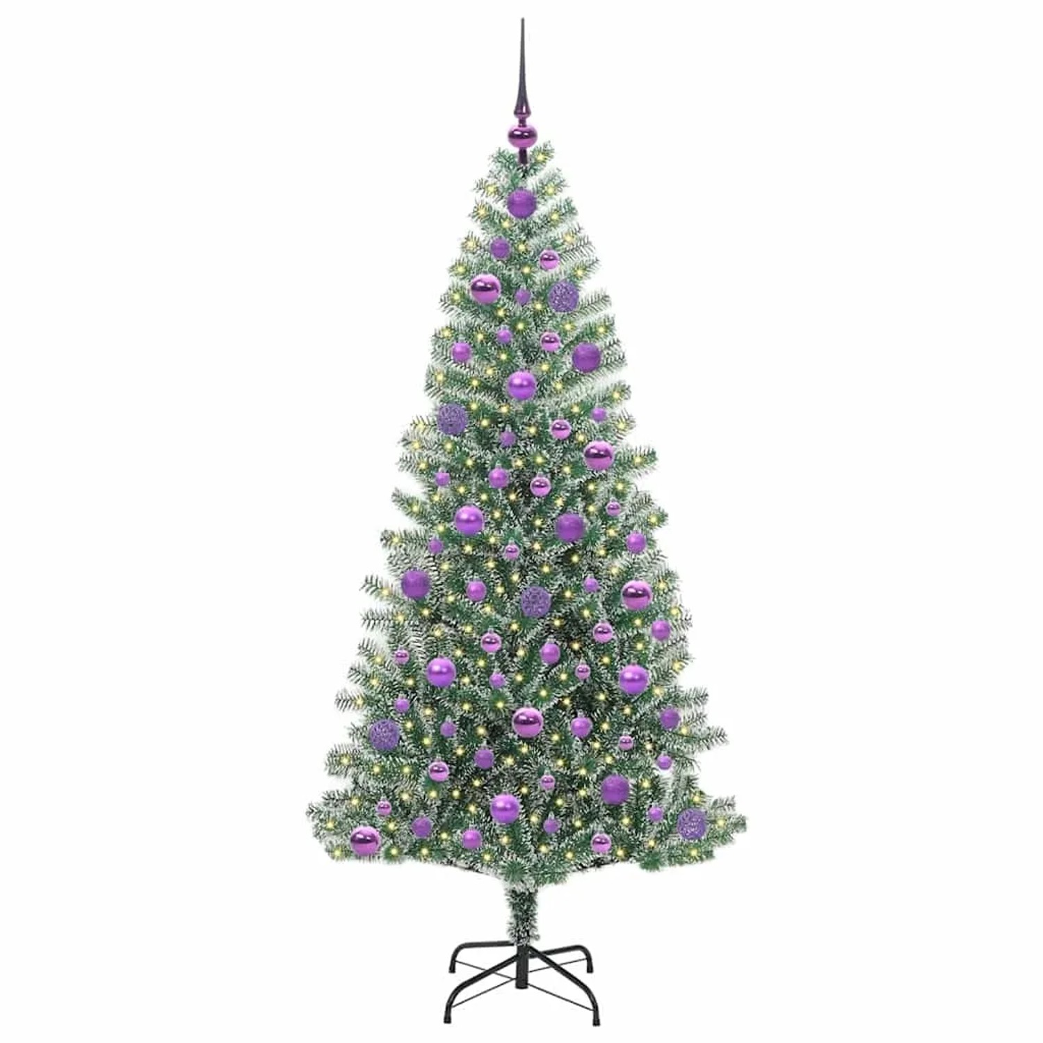 vidaXL Künstlicher Weihnachtsbaum Beschneit mit LED Licht 180 cm 3396821