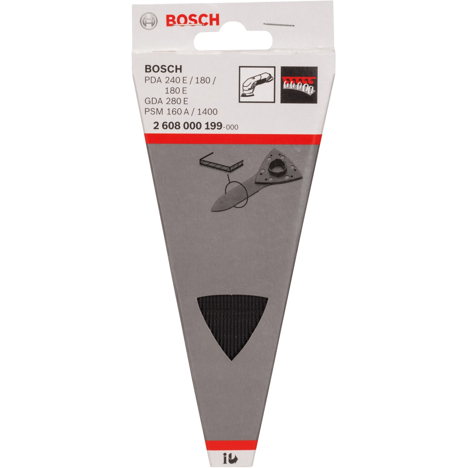 Bosch Schleifzunge Flach für Deltaschleifer, geeignet für enge Zwischenräume und plane Oberflächen.