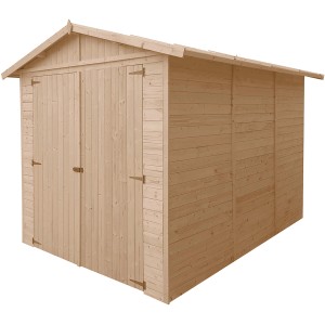 TIMBELA Holzgarage M105, 6 m², mit Fenster, unbehandeltes Holz.
