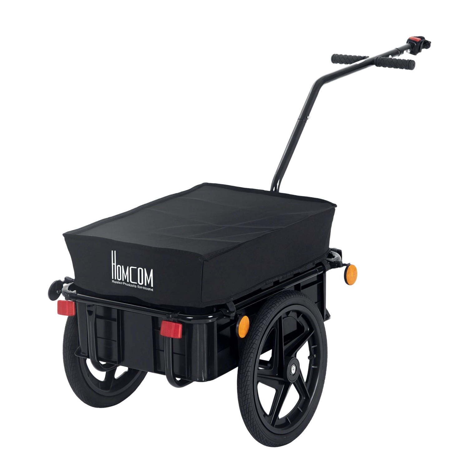 HOMCOM Fahrradanhänger Stahl Oxford-Gewebe Schwarz 144 x 59 x 80 cm