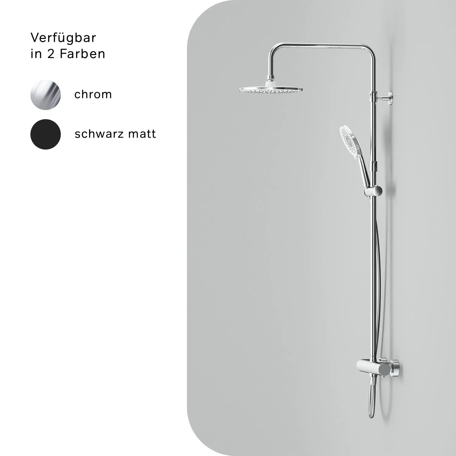 AM.PM Duschsystem X-Joy Chrom mit Thermostat, Regendusche und Handbrause.