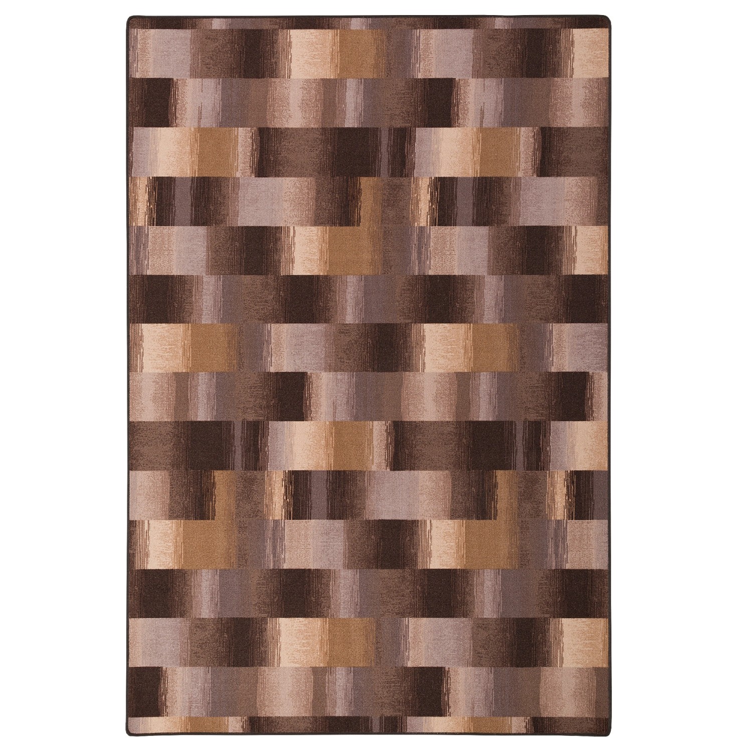 Snapstyle Velour Teppich Mystic Karo Braun, 200x200cm. Kurzflorteppich mit braunem Karomuster.