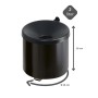 Schwarzer, runder Wandaschenbecher, selbstlöschend, 2 Liter, aus Metall. Ideal für den Außenbereich.