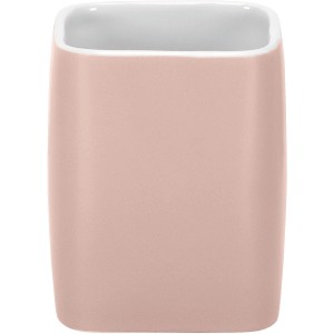 Kleine Wolke Zahnputzbecher Cubic in Pastellrosa, eckiges Design aus Steinzeug.