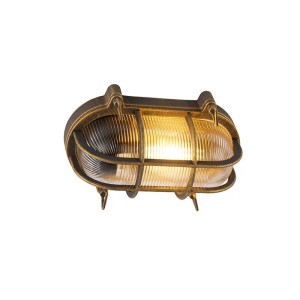 Ovale Wand- und Deckenleuchte Noutica in Gold/Messing (IP44) von QAZQA.