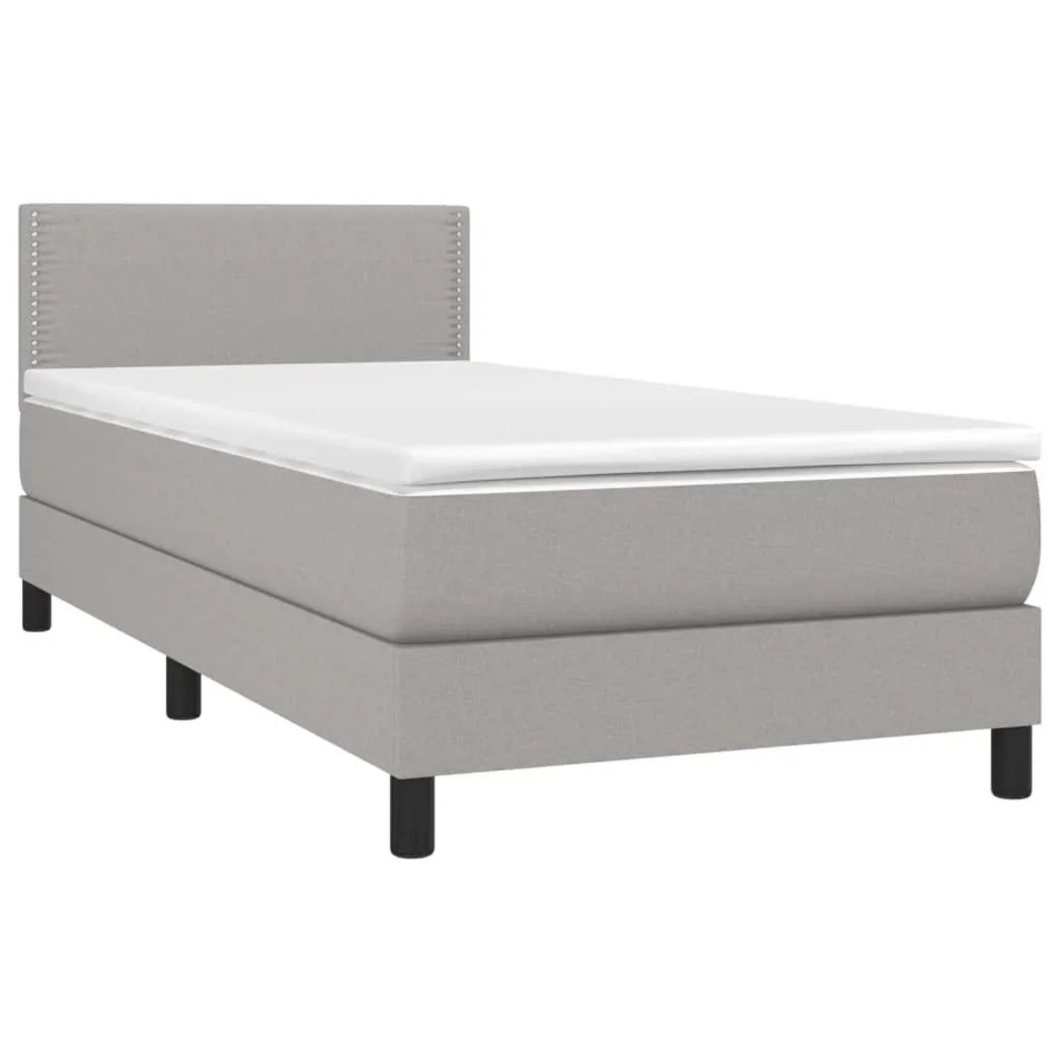 vidaXL Boxspringbett mit Matratze & LED Hellgrau 100x200 cm Stoff 3133053 günstig online kaufen
