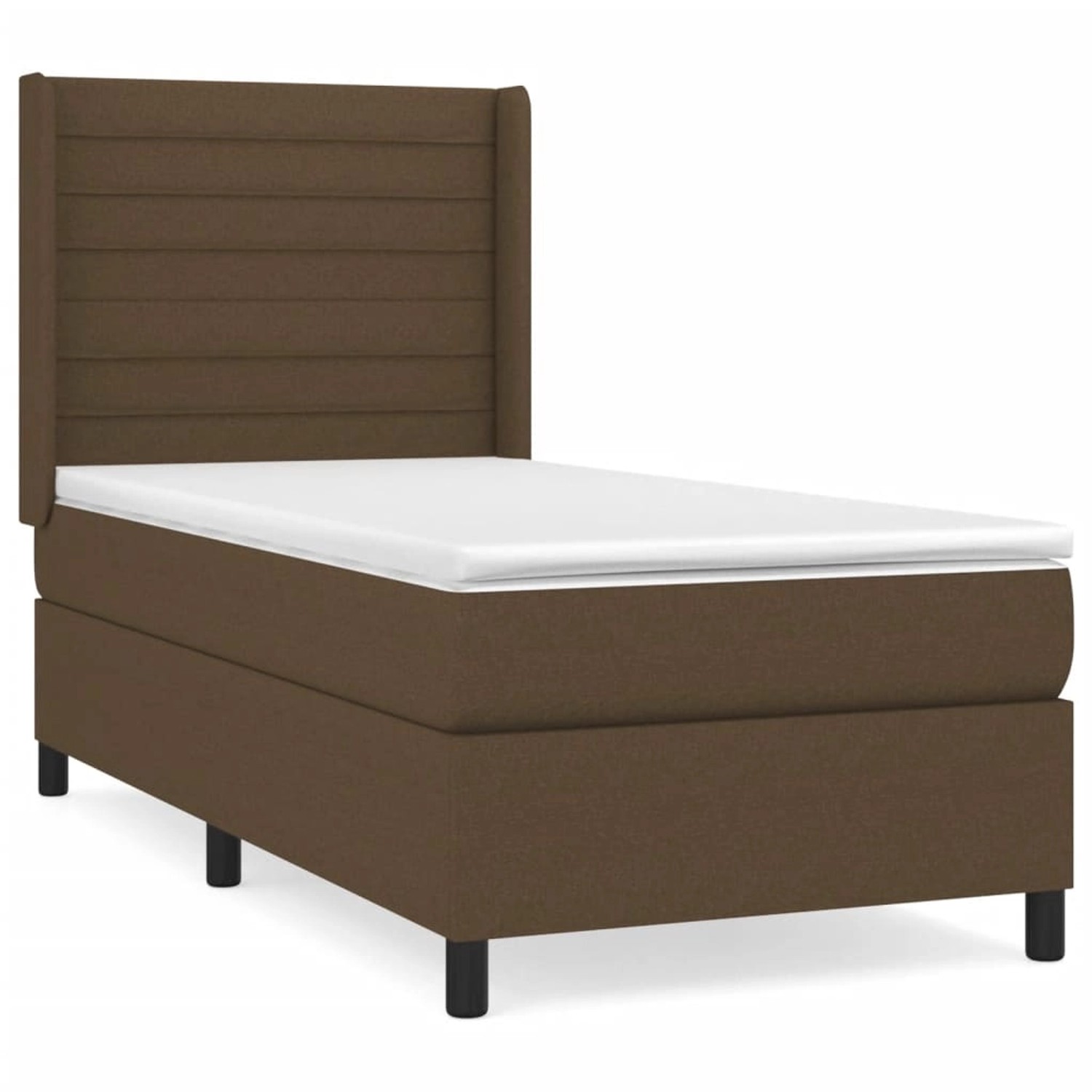 vidaXL Boxspringbett mit Matratze Dunkelbraun 90x200 cm Stoff1468216 günstig online kaufen