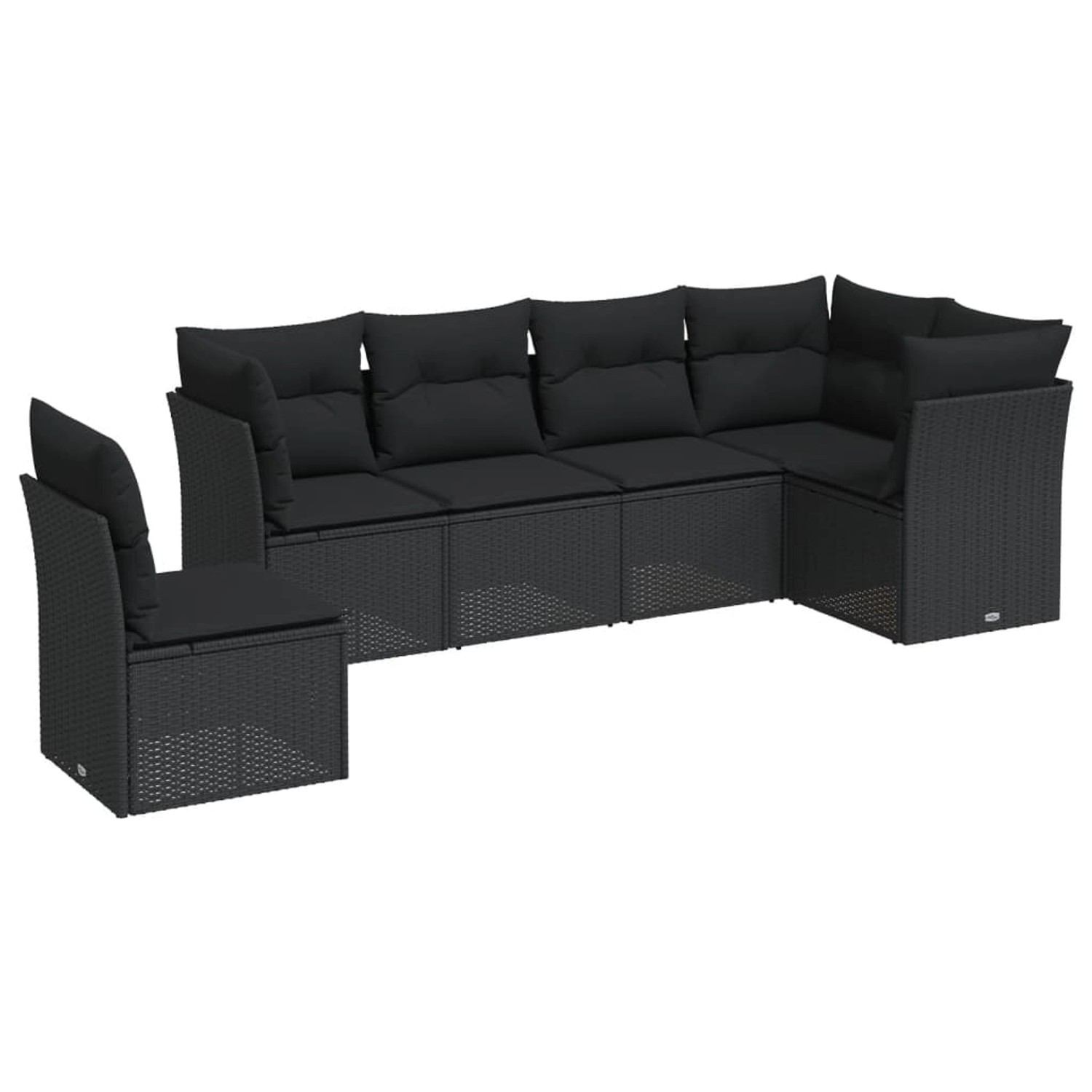 vidaXL 6-tlg Garten-Sofagarnitur mit Kissen Schwarz Poly Rattan Modell 7 günstig online kaufen