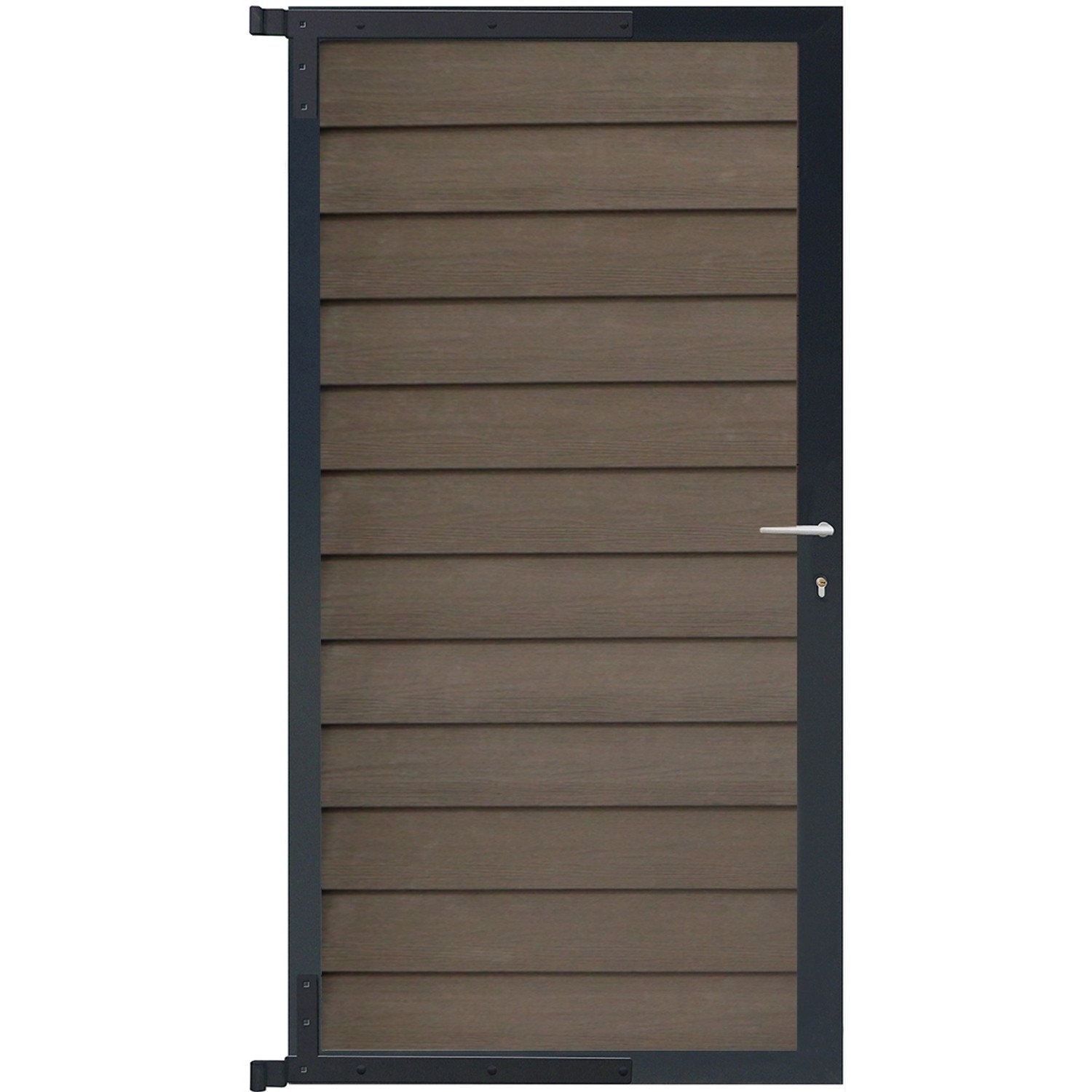 GartenLand Steckzauntor Schwedenprofil ca. 90 x 175 cm WPC Braun Holzstrukt günstig online kaufen