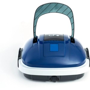 Blauer Poolroboter CF45CL mit Akku und Tragegriff für die Poolreinigung.