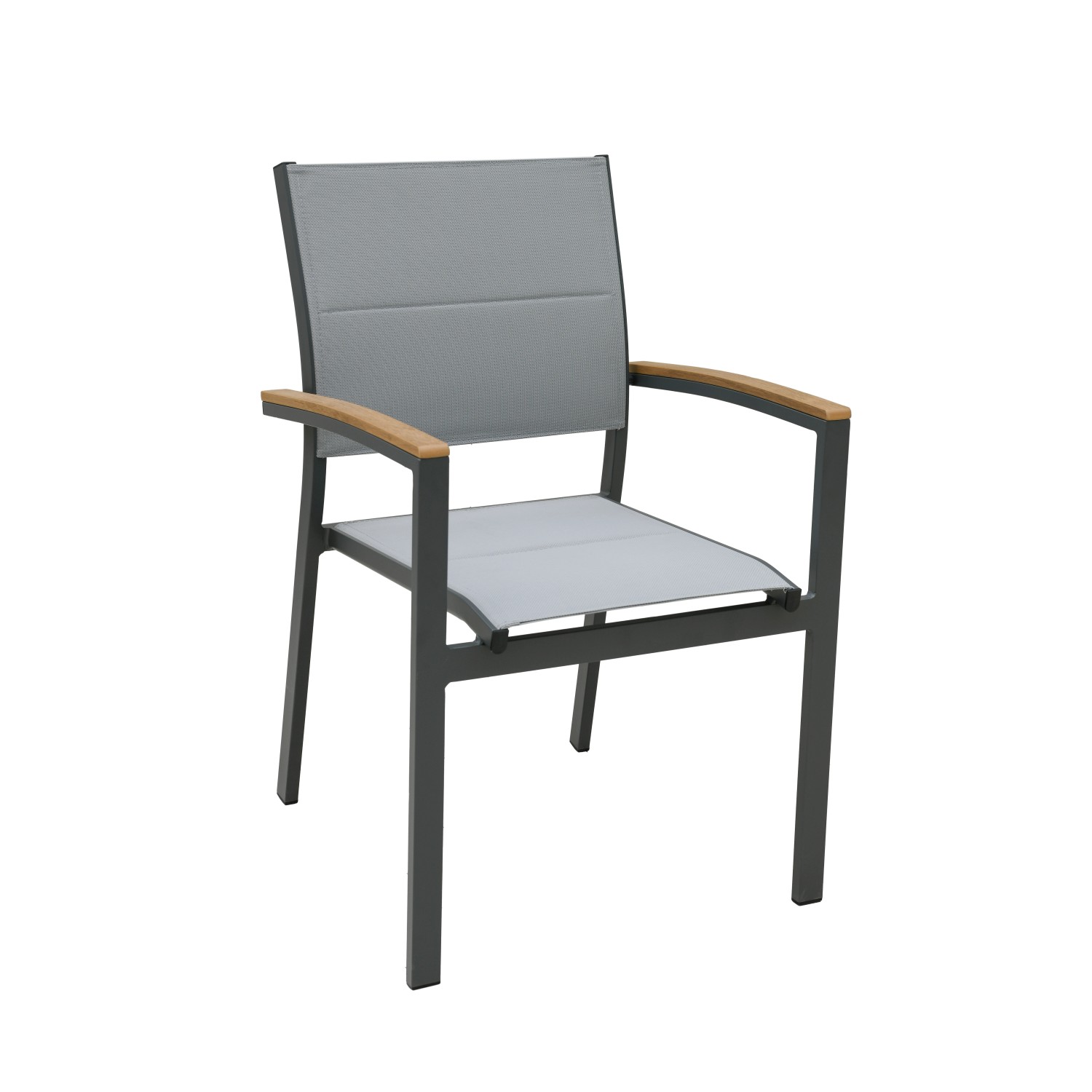 Garden Pleasure Stapelstuhl Silea 2er Set 86 cm x 58 cm x 56 cm Grau-Schwar günstig online kaufen