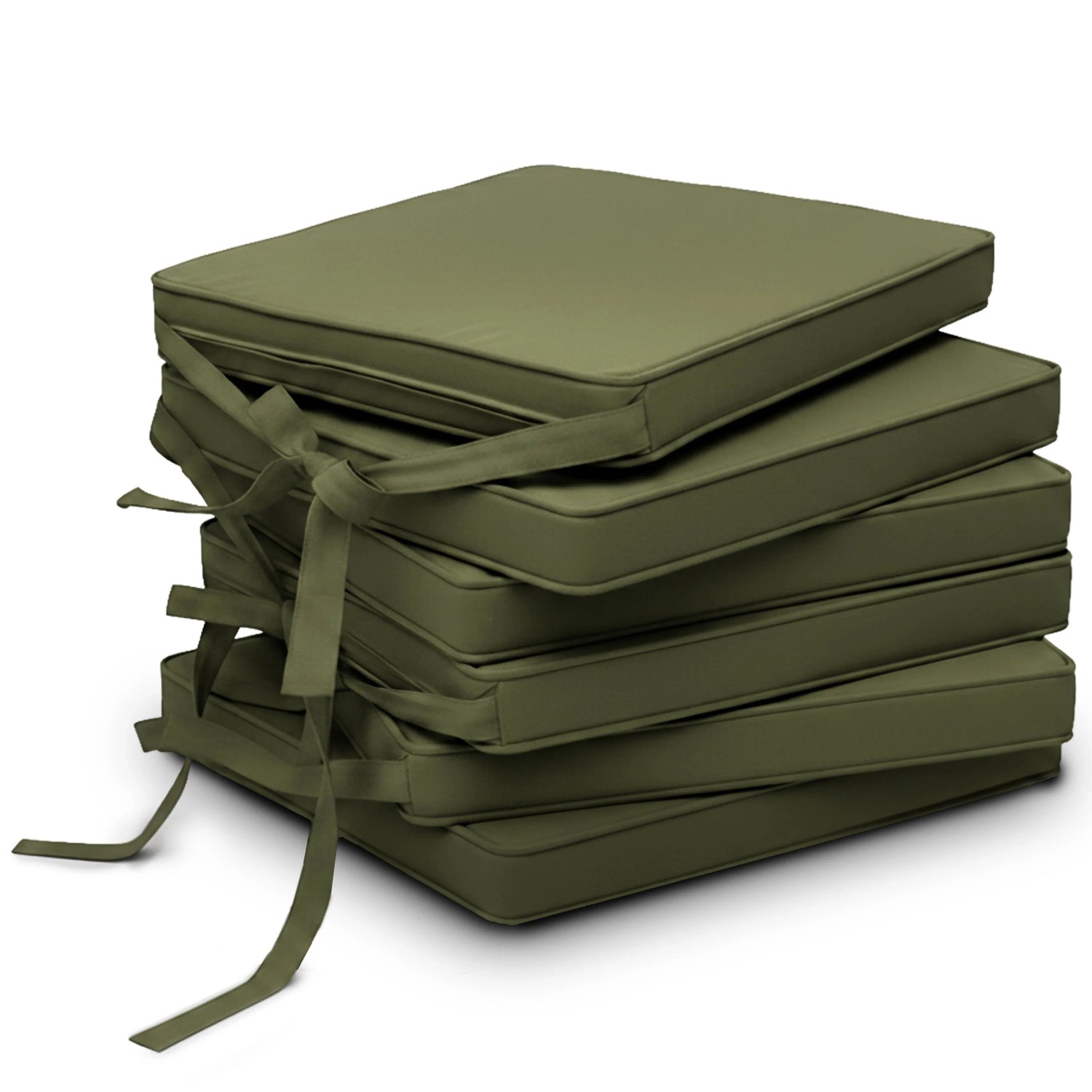 Beautissu 6er Set Loft SK Stuhlkissen Olivgrün 45x40x5cm