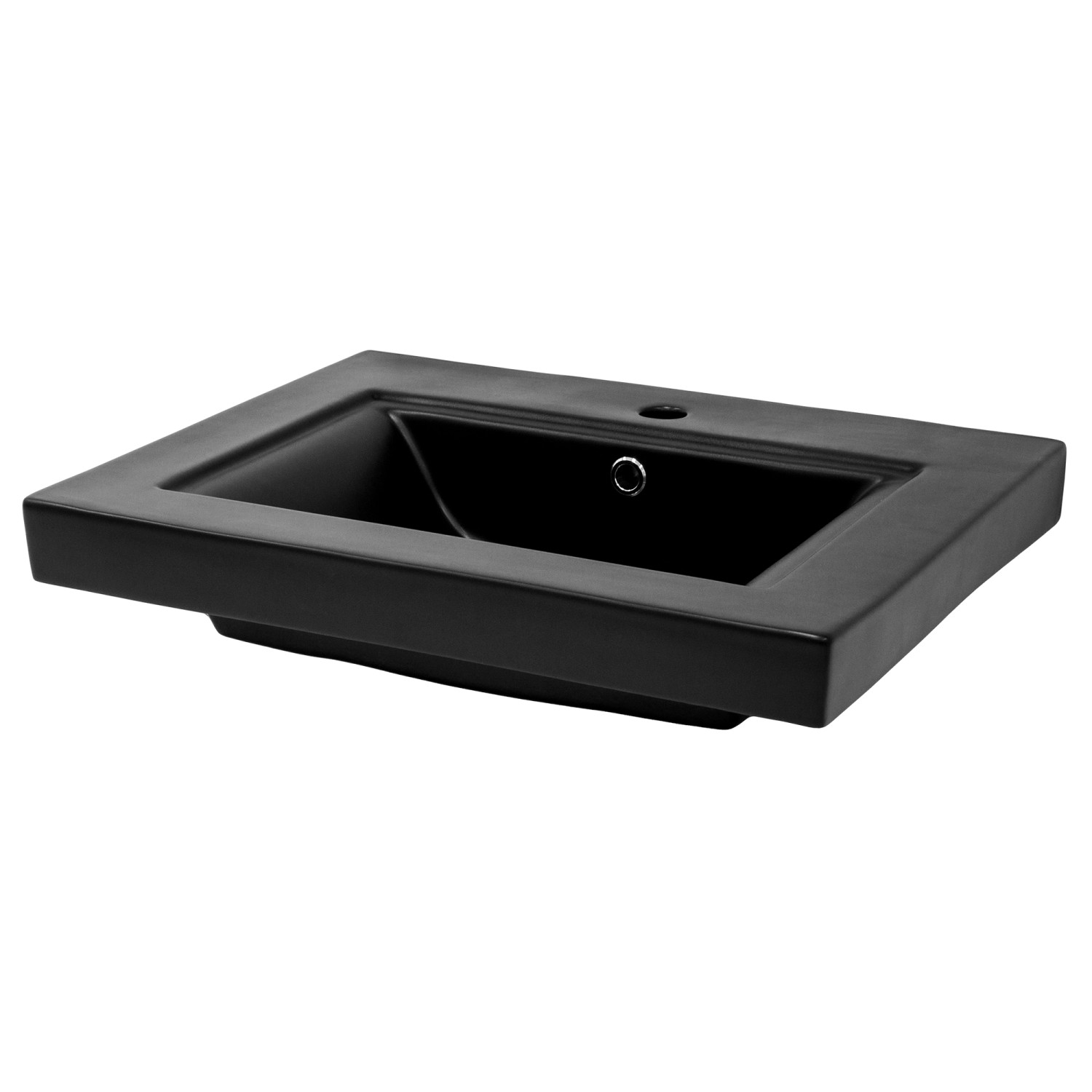 LuxeBath Waschbecken 61x46,5x15,5 cm Schwarz Matt mit Ablaufgarnitur günstig online kaufen