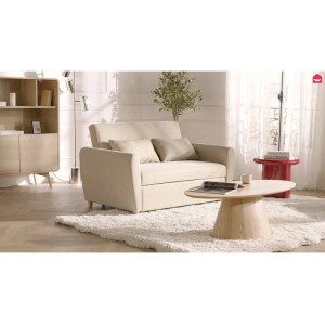 Vente-unique Schlafsofa Ayla Rot 140 cm