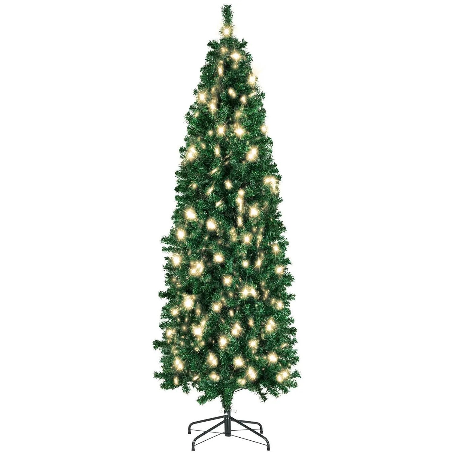 Tectake Set Weihnachtsbaum Mit Lichterkette Verschiedene Größen Künstlich In Grün Mit Dichten Nadeln Detailliert Und Naturgetreu 70 X 70 X 180 Cm