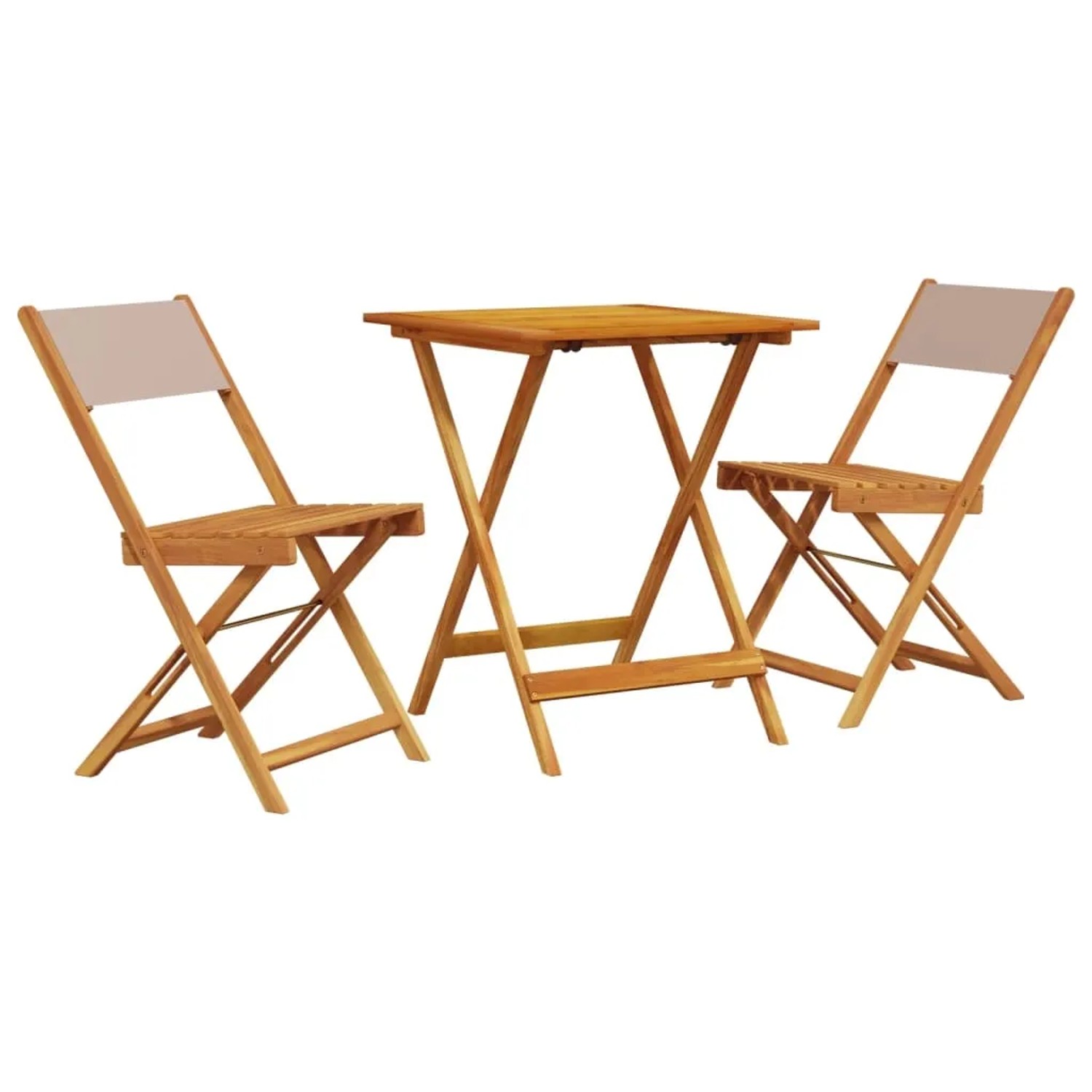 vidaXL 3-tlg Bistro-Set Taupe Stoff und Massivholz Modell 4 günstig online kaufen