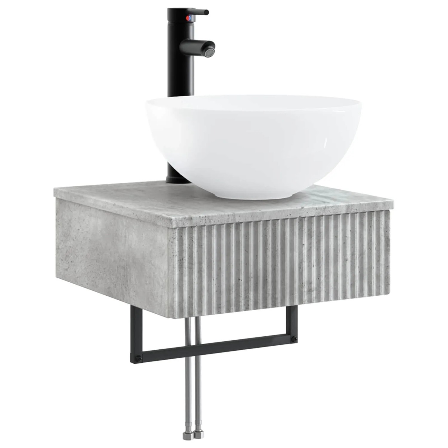 vidaXL Wandmontiertes Waschbecken Betongrau 40 x 41 x 40,5 cm 890181