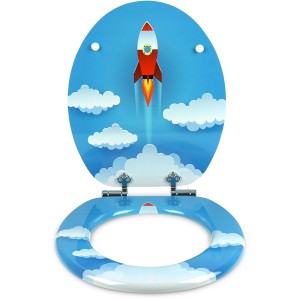 Sanfino WC-Sitz Rocket: Toilettendeckel mit Raketen-Motiv und Absenkautomatik.