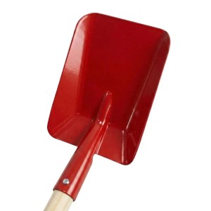 Galaflor Kinderschaufel in Rot aus Metall mit Holzstiel