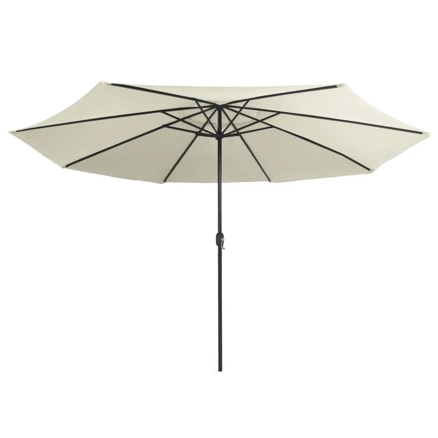 Sandweißer vidaXL Sonnenschirm mit schwarzem Metall-Mast und 8 Rippen, rechteckig, für Garten & Terrasse.
