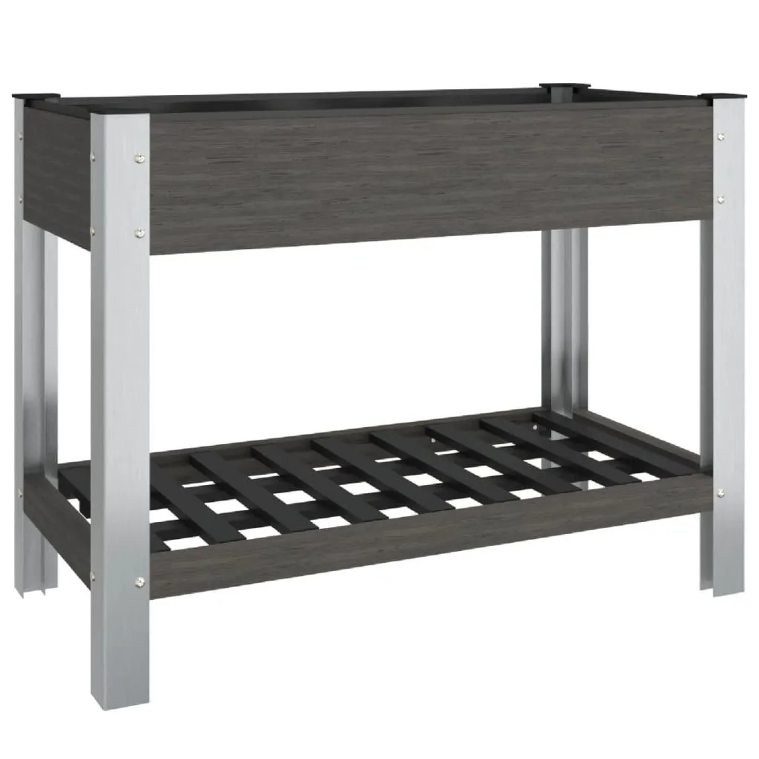 Furnicato Garten-hochbeet Mit Ablage Grau 100x50x75 Cm Wpc