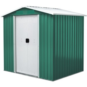 Pergart Gerätehaus Köln II, Tanne-Creme, aus Metall. Gartenhaus zur Aufbewahrung von Gartengeräten.