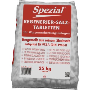 Spezial Regeneriersalztabletten, 25 kg Sack für Wasserenthärter.