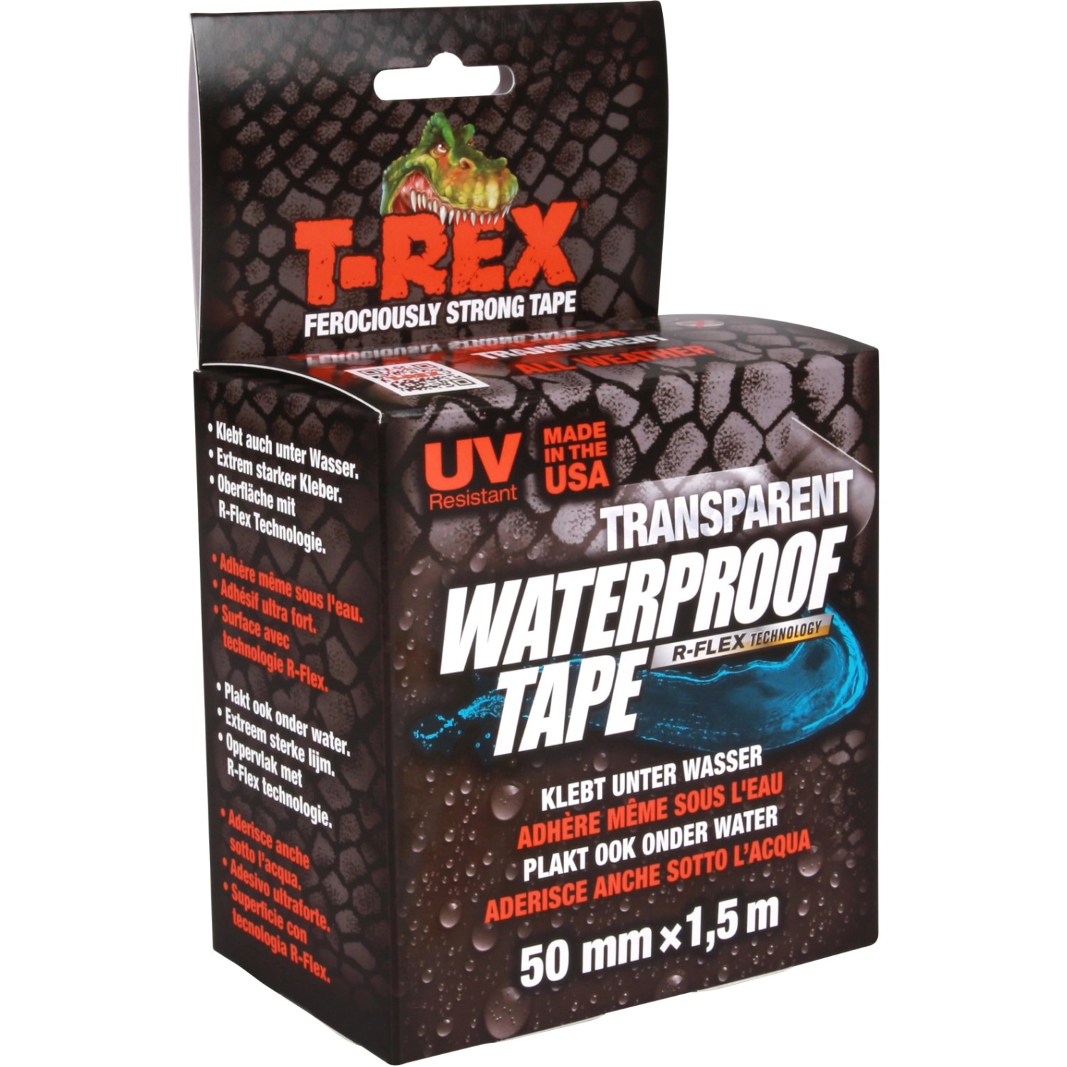 T-Rex Waterproof Tape Transparent 50 mm x 1,5 m