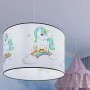 Sollux Lighting Hängeleuchte Unicorn 30: Kinderlampe mit Einhorn und Regenbogen Motiv.