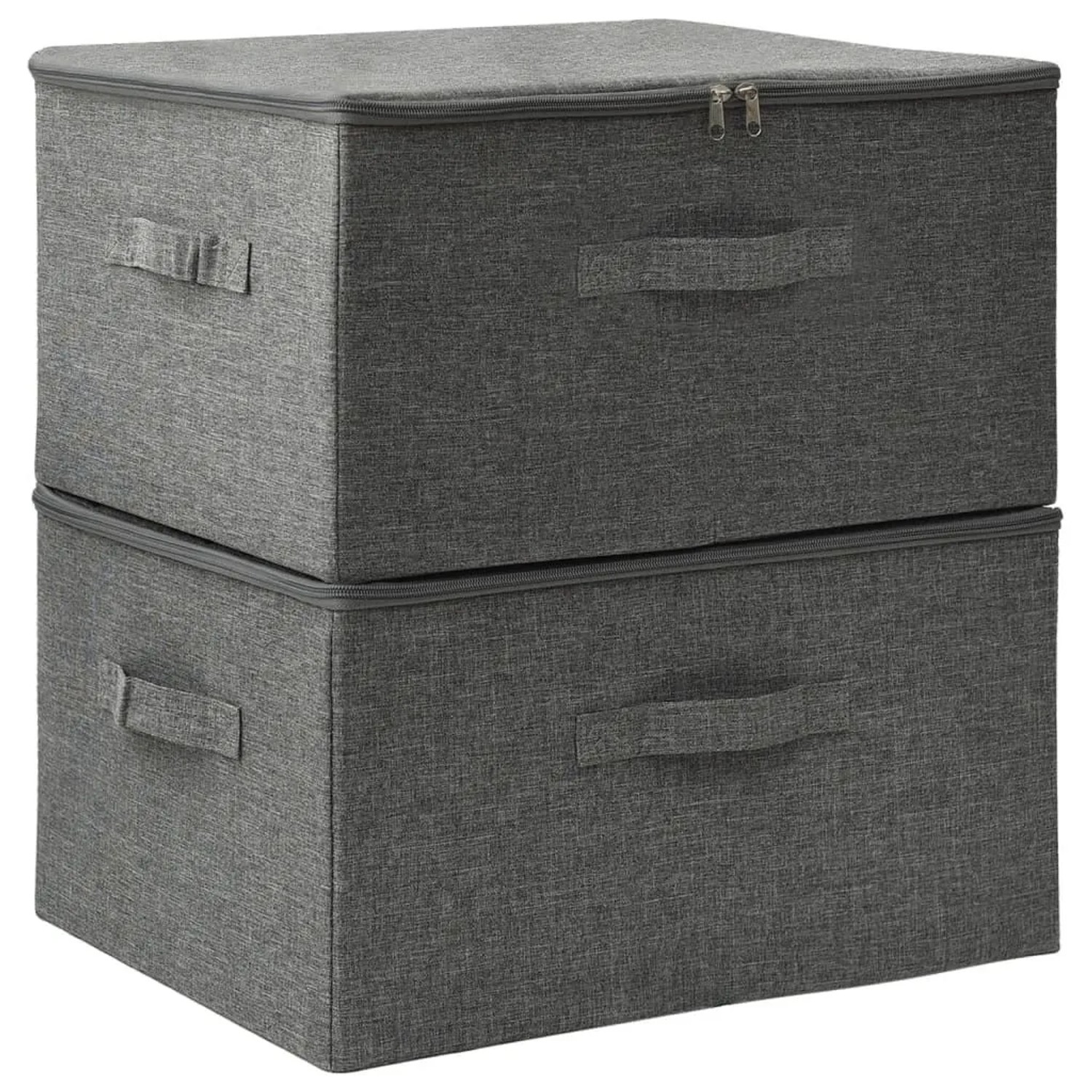 vidaXL Aufbewahrungsboxen 2 Stk Stoff 43x34x23 cm Anthrazit 332909