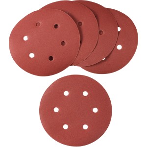 LUX Schleifauflagen für Exzenterschleifer, Ø 150mm, Körnung 240, gelocht, 5 Stück