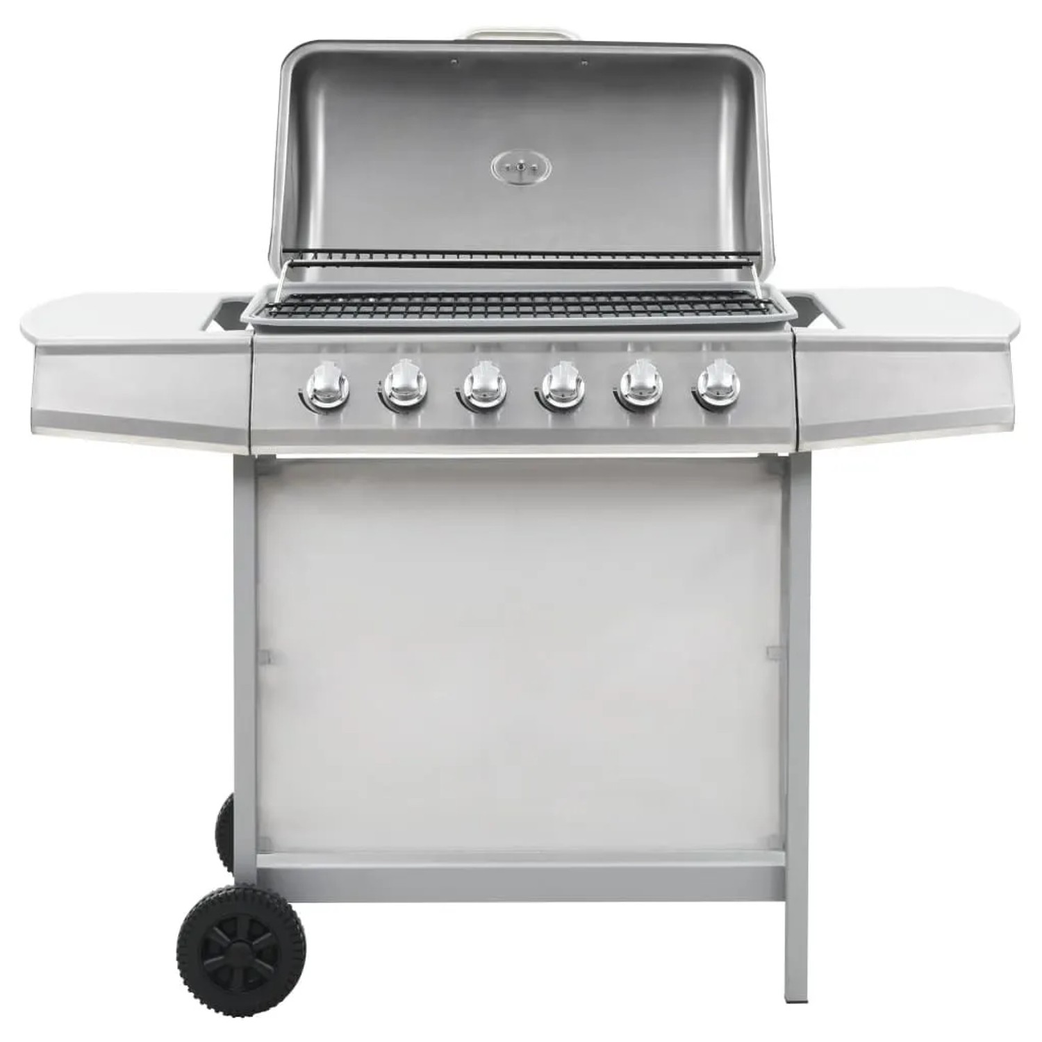 vidaXL Gasgrill mit 6 Flammen Edelstahl Silbern 44283