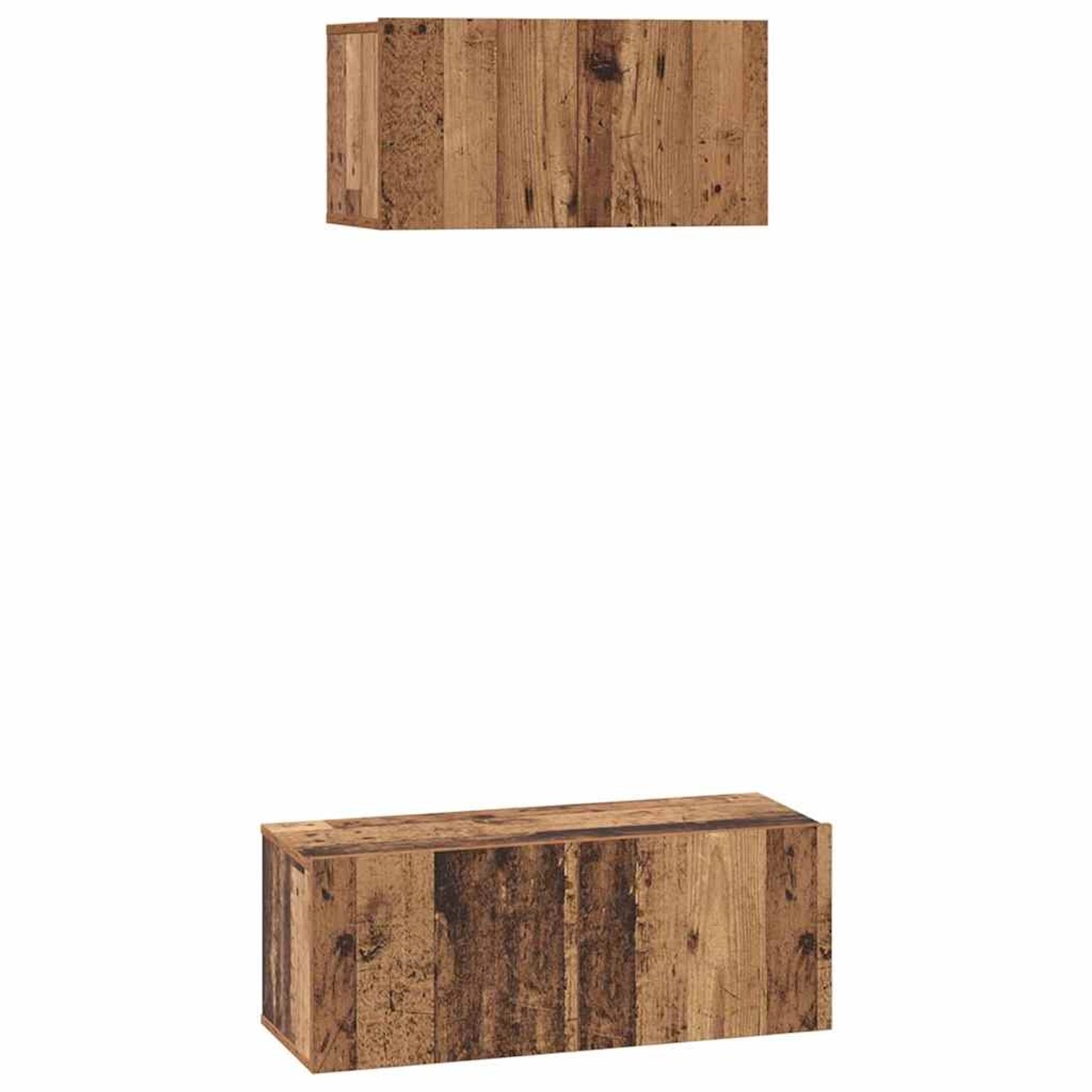 vidaXL TV-Schrank-Set Wandmontiert 2-Tlg Altholz Holzwerkstoff 3393381 günstig online kaufen