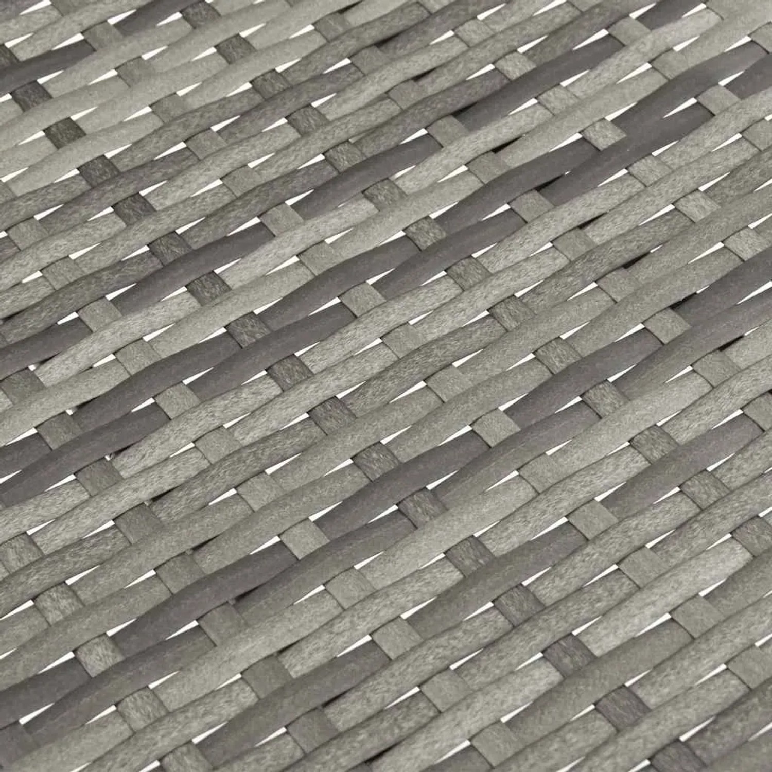 Detailaufnahme: Graues Polyrattan-Geflecht der Furnicato Gartenstühle (4 Stk.).