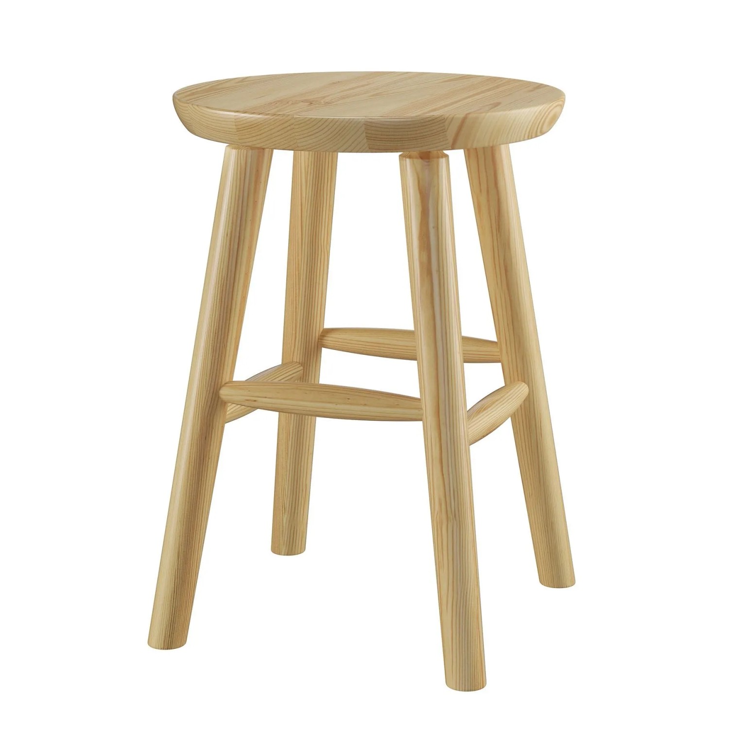 Erst-Holz Runder Holz-Hocker als Beistelltisch oder Blumenhocker aus Kiefer