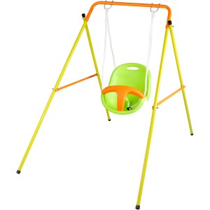 Trigano Babyschaukel aus Metall, grün-orange, für Kinder von 9-36 Monaten, Höhe 120 cm.
