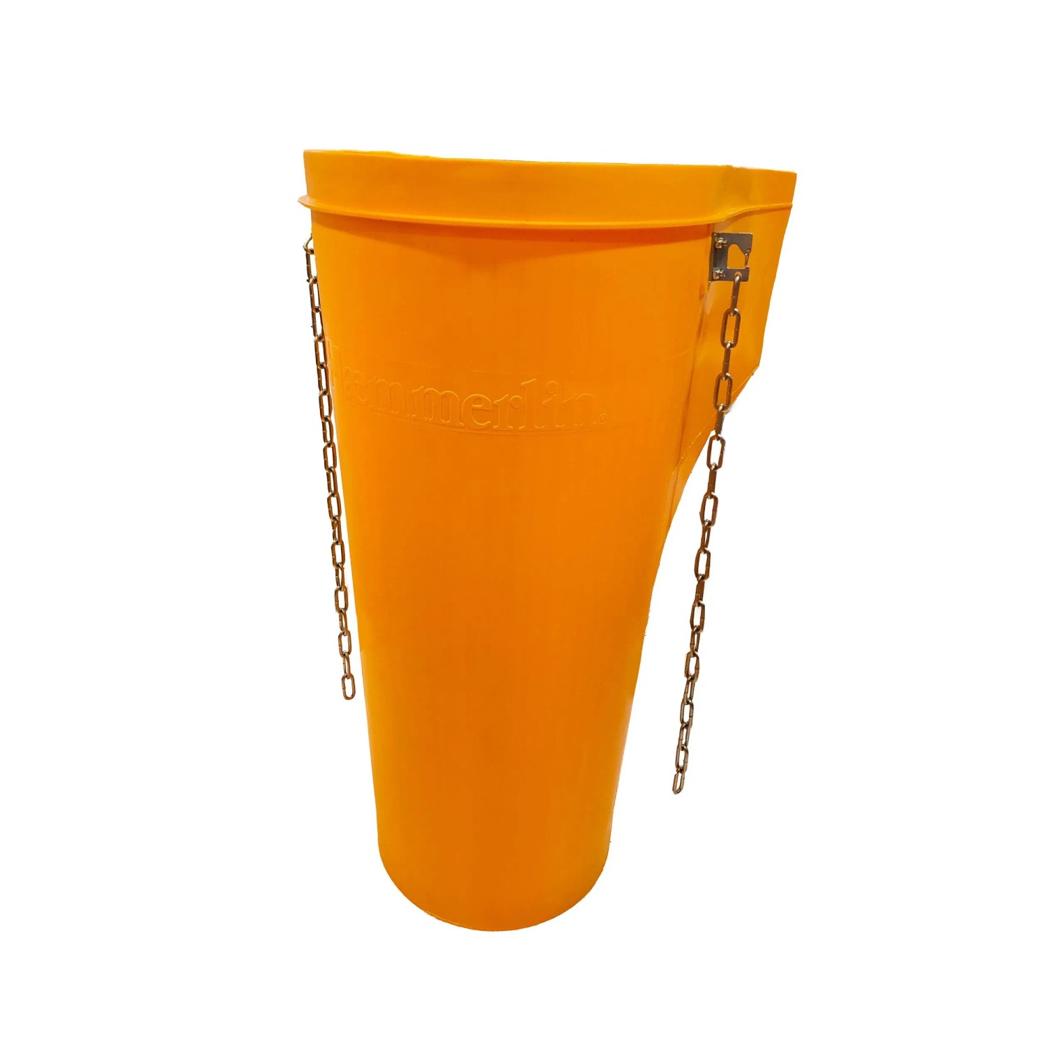 Haemmerlin Einfülltrichter für Schuttrutsche, orange, mit Kettenaufhängung.