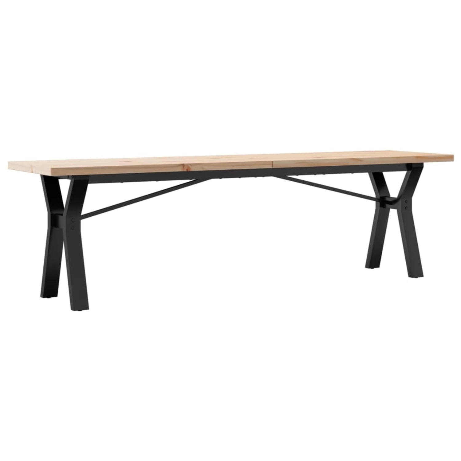 vidaXL Couchtisch Y-Gestell 160x40x45,5 cm Massivholz Kiefer Gusseisen günstig online kaufen