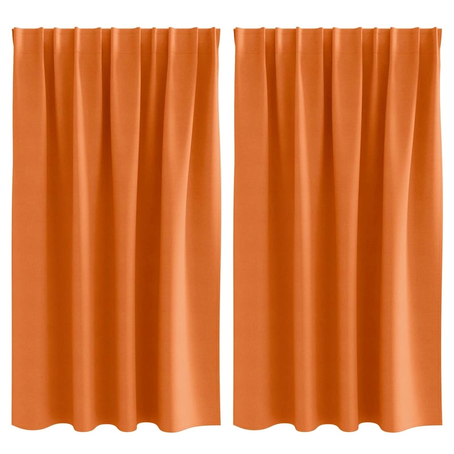 vidaXL Verdunkelungs-Vorhänge mit Ringen Helles Orange Polyester 4107508 günstig online kaufen