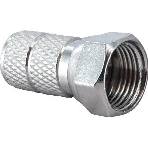 Schwaiger F-Stecker 6,5 mm, 2er Set, silberfarben, für Koaxialkabel Installation.