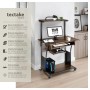 Tectake Schreibtisch Fife im Industrial Style mit Holz- und Stahl-Elementen, Ablagen und Rollen.