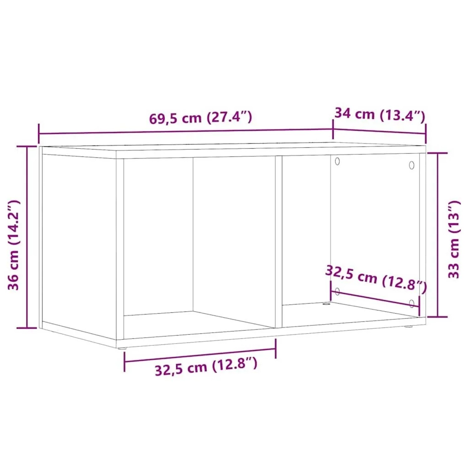 vidaXL Aufbewahrungstruhe Altholz-Optik 69,5x34x36 cm Holzwerkstoff 855786_10