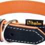 Schwarzes Heim Hundehalsband Florenz aus Leder, 25 mm breit und 50 cm lang.